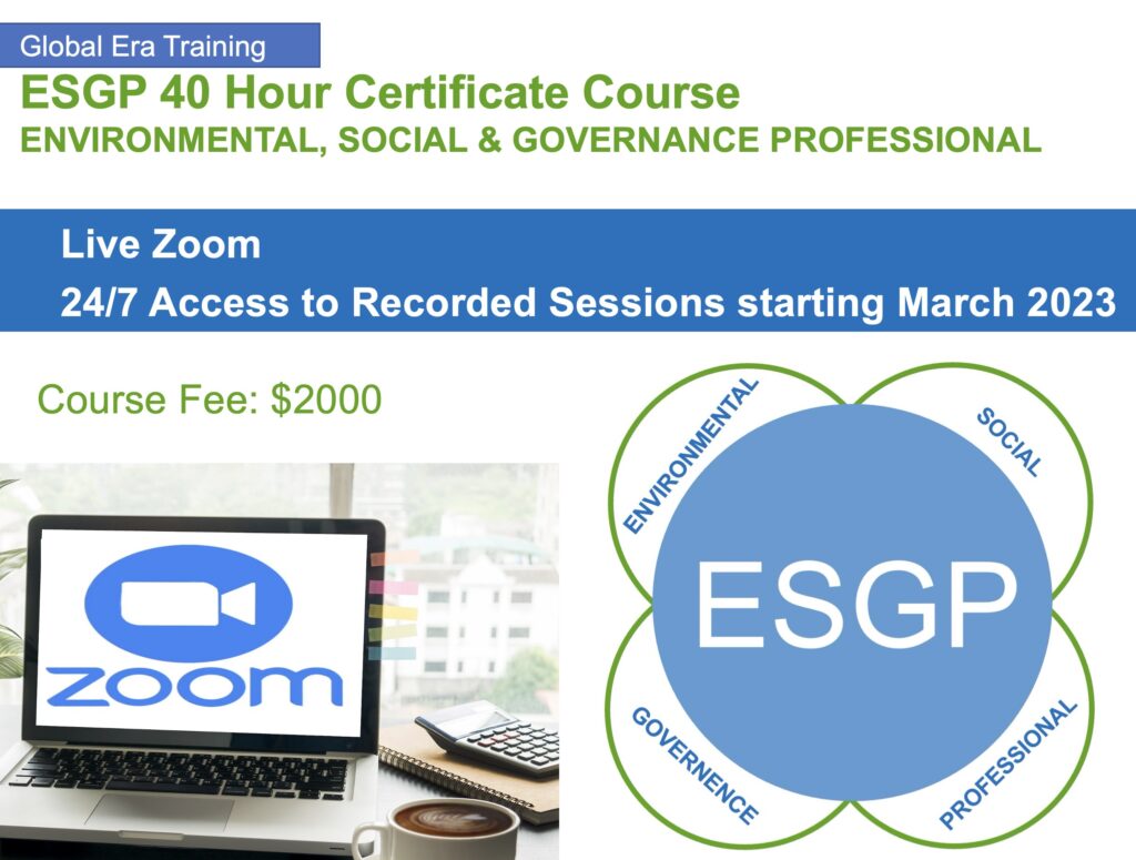 Channel4Training.com Global Era Training ESGP Environmental, Social, and Governance Professional Training Certificate